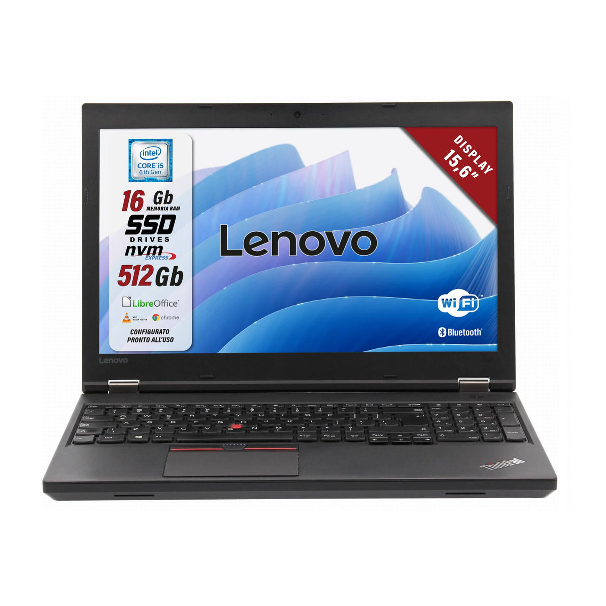 Notebook Pc Portatile Lenovo ThinkPad L570 i5-7200U 15,6" Ram 16GB 512GB SSD Win 10 Pro