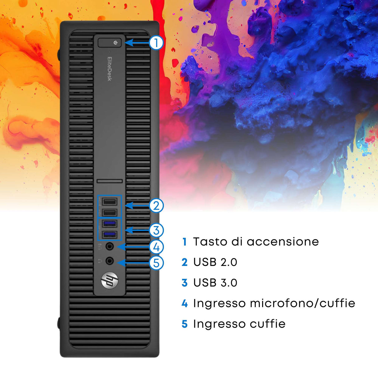 PC Computer Desktop Fisso HP 800 G2 SFF I5-6500 Ram 8GB SSD 256GB Win 10 Pro LIBRE