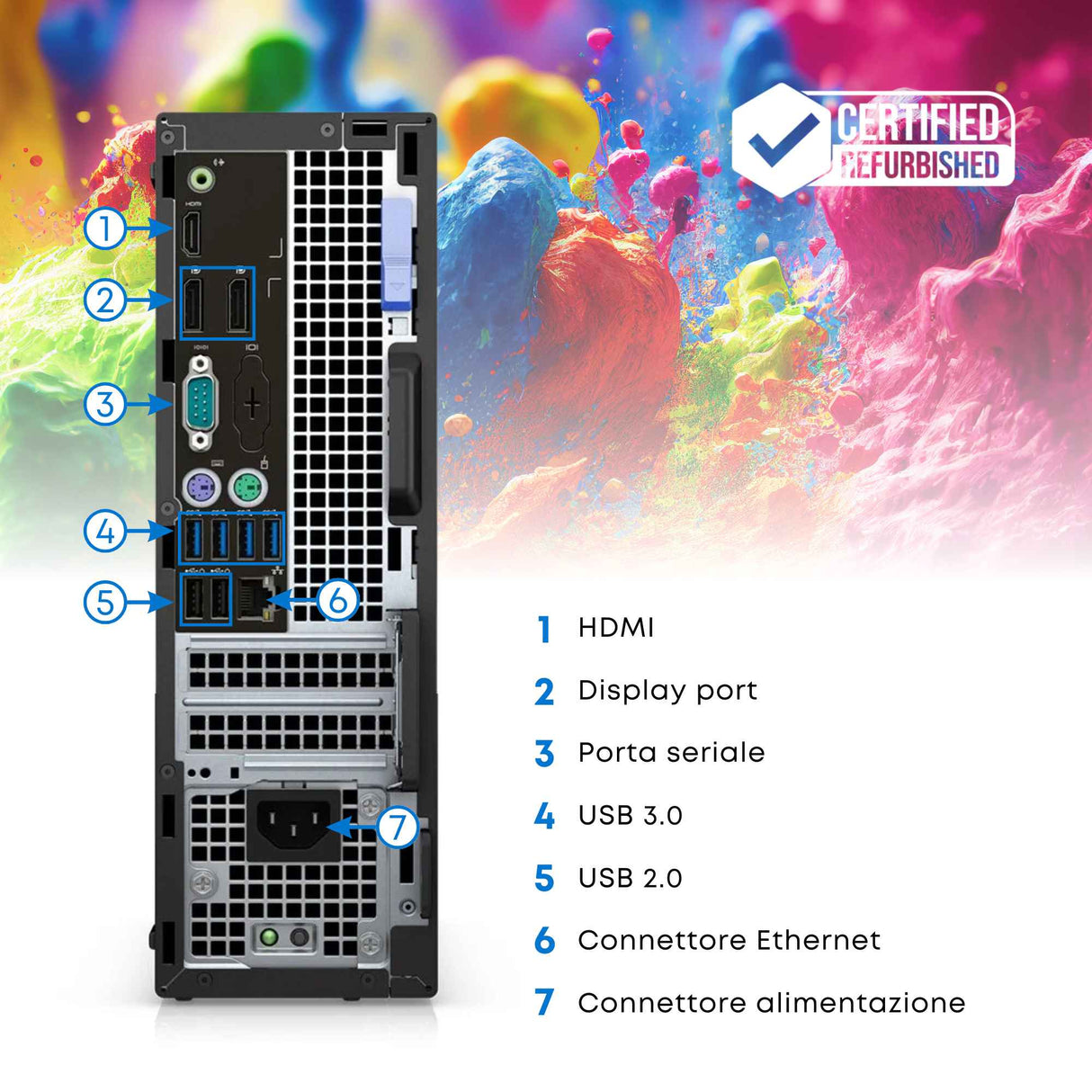 PC Computer Desktop Fisso Dell 7040 SFF i5-6600 Ram 16GB SSD 512GB Win 10 Pro