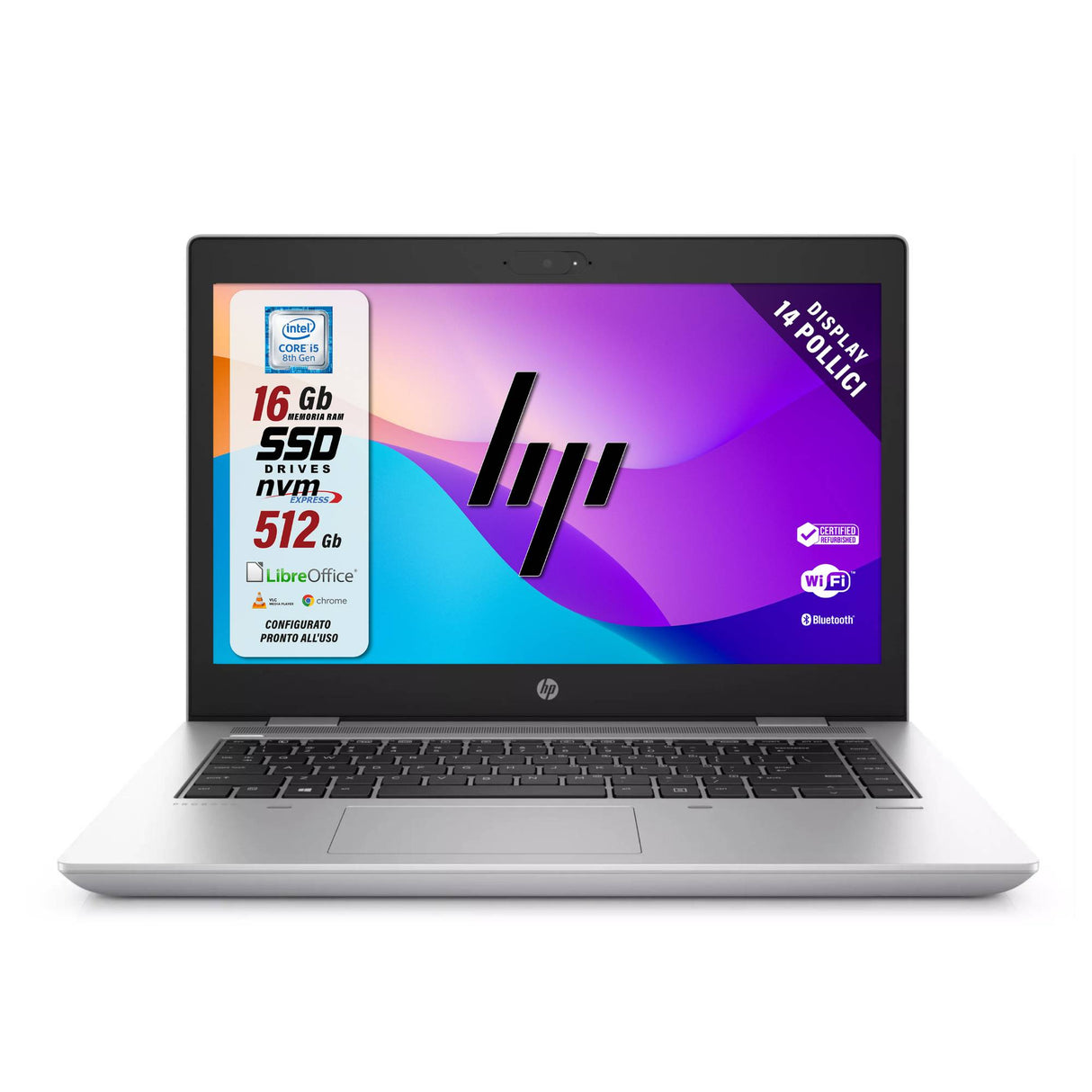 Notebook Pc Portatile HP Probook 640 G4 i5-8250 14,1" Ram 16Gb 512Gb SSD Win 10 Pro