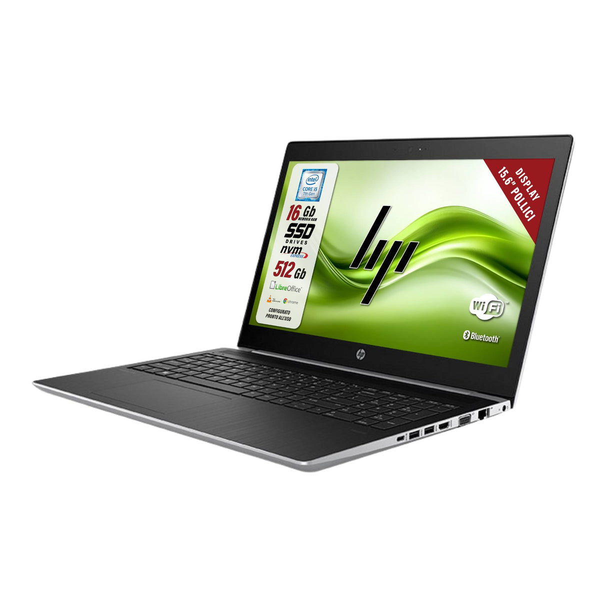 Notebook Pc Portatile HP Probook 450 G5 i5-7200U 15,6 Ram 16GB SSD 512GB Win 10 Pro