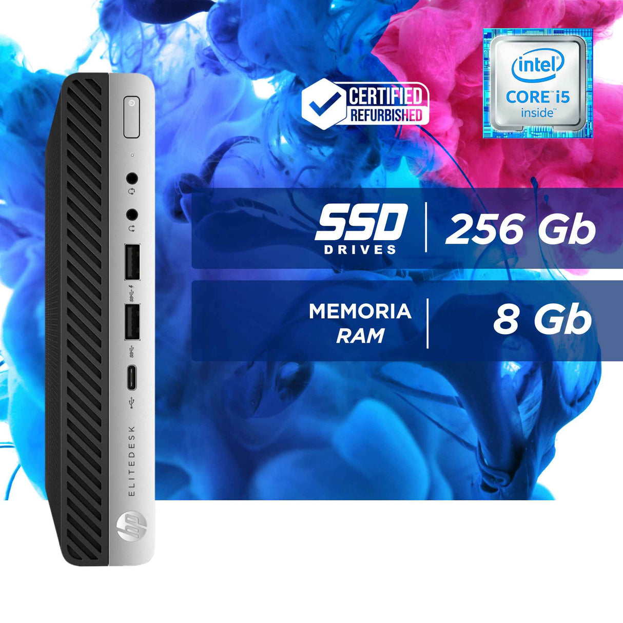 PC Computer Desktop Fisso HP 800 G3 MINI I5-6500T Ram 8GB SSD 256GB Win 10 Pro