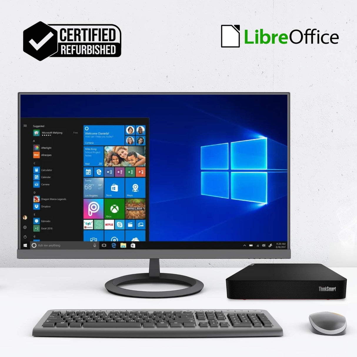 PC Computer Desktop Fisso Mini Lenovo Thinksmart i5-11th Ram 8GB SSD NVMe 256GB Win 11 Pro