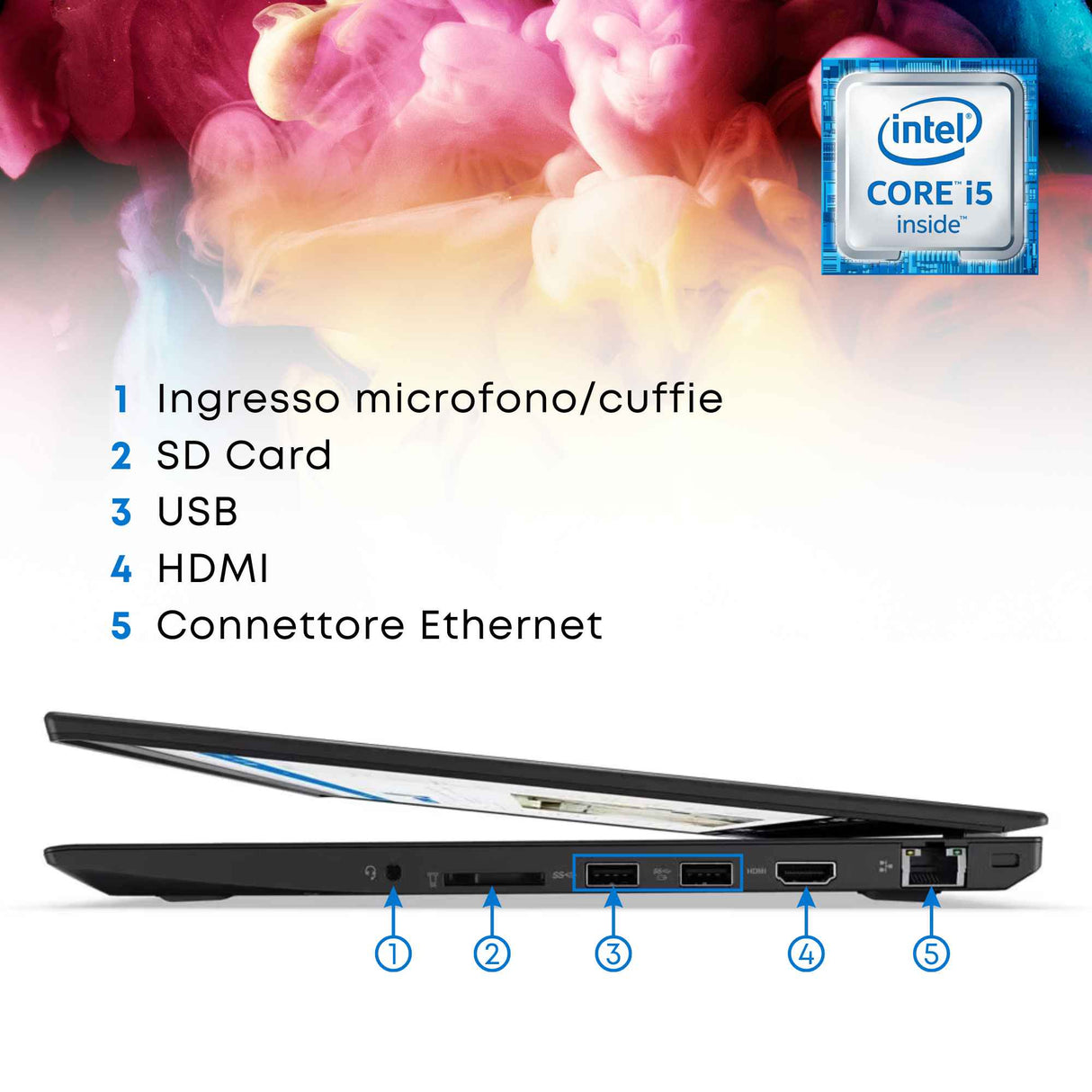 Notebook PC Portatile Lenovo T570 i5-6300U Ram 16GB SSD 512GB 15,6" Win 10 Pro10 Libre