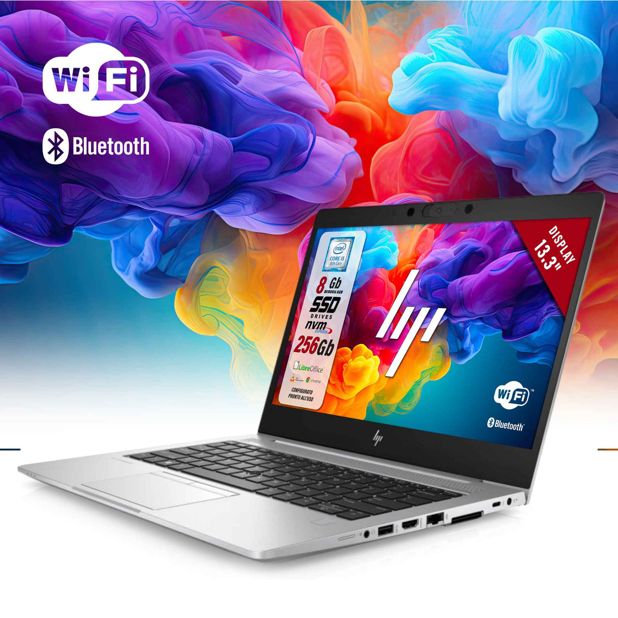 Notebook Pc Portatile HP Elitebook 830 G5 i5-8365U 13,3" Ram 8Gb 256Gb SSD Win 11 Pro