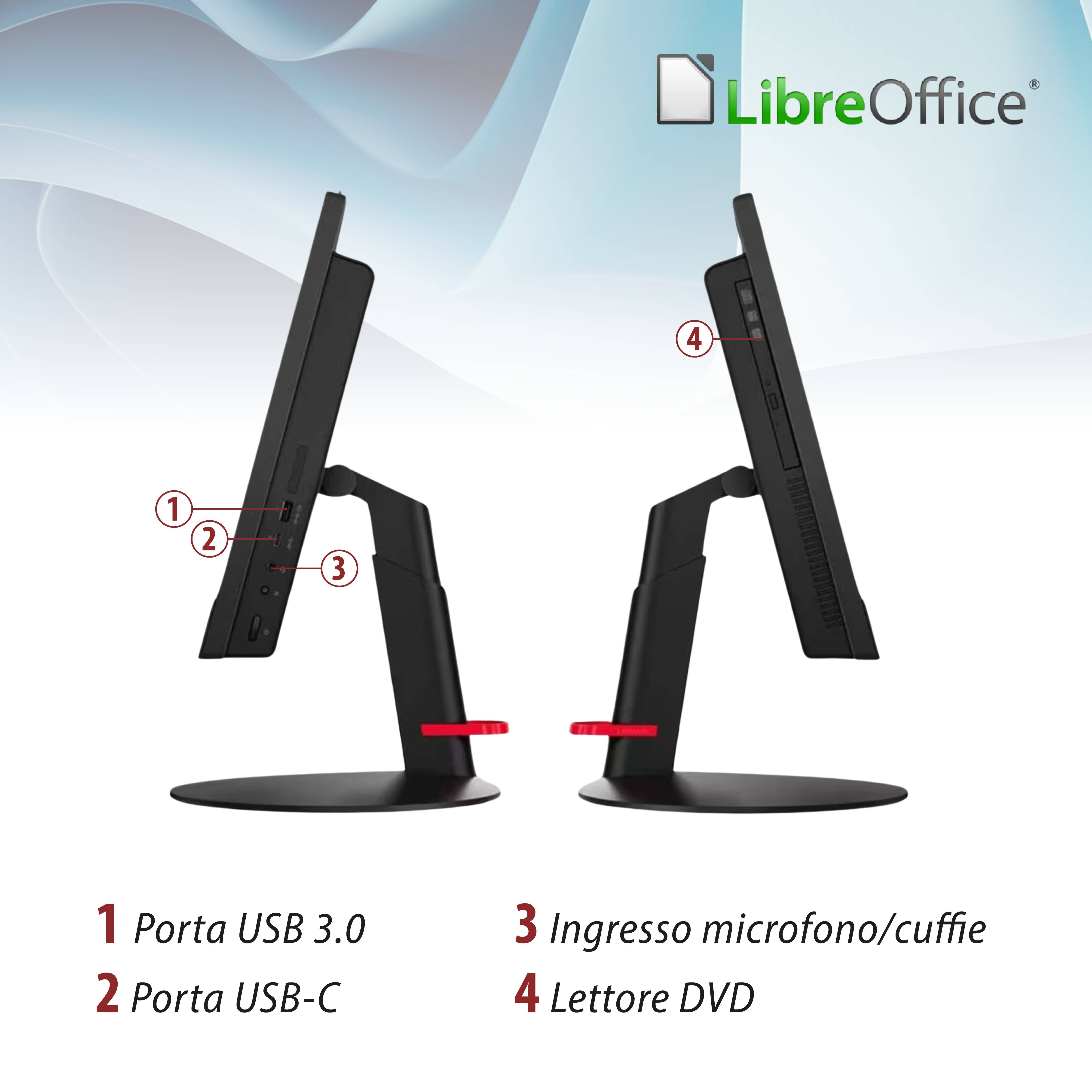PC Computer Desktop Fisso  PC Computer Desktop Fisso Lenovo M820Z All In One i5-8500 21,5"  Ram16GB SSD 512GB  Win 11 Pro FHD Borderless