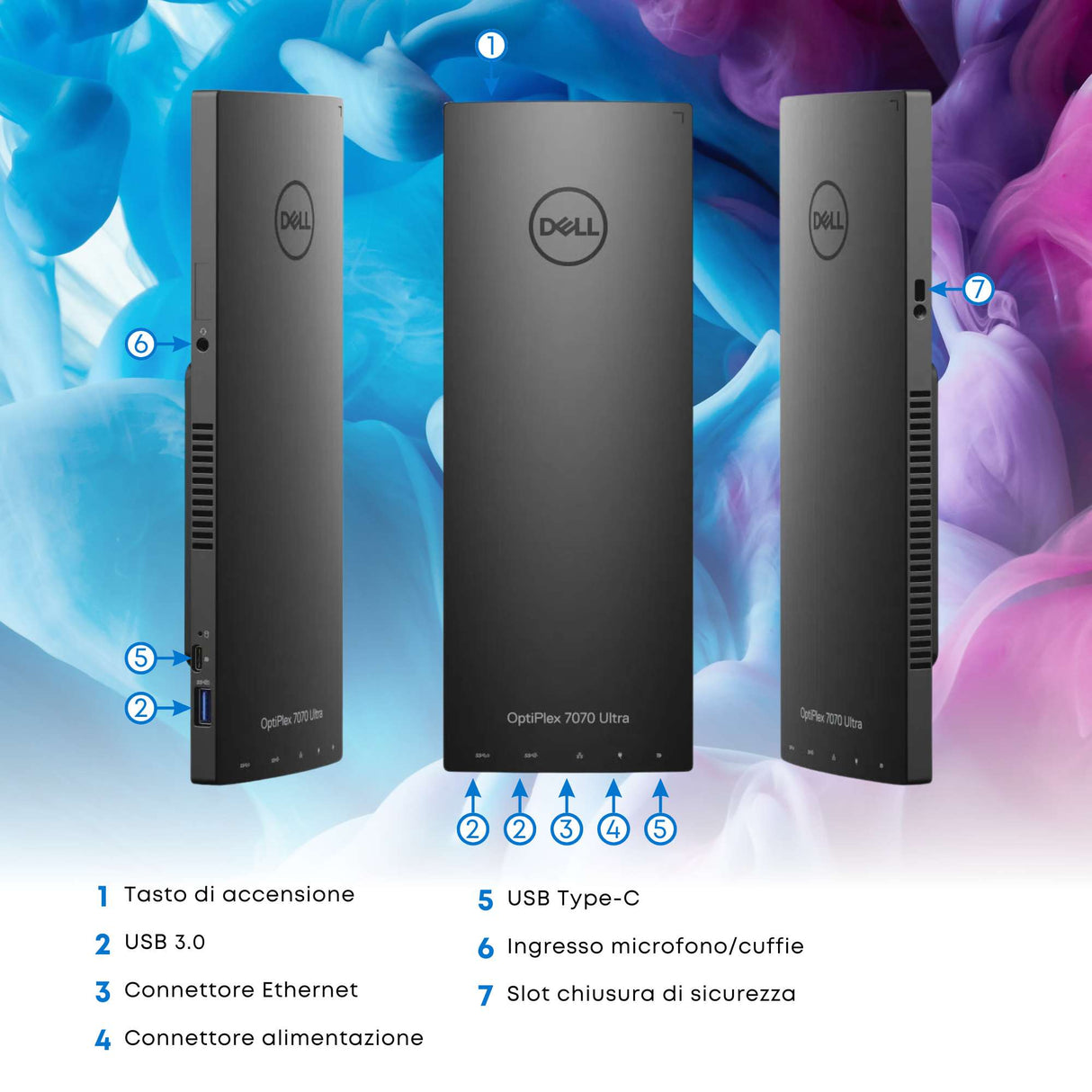 DELL 7070 Ultra i5-8265u Ram 8Gb SSD 256Gb Win 11 Libre + MONITOR 27" FHD + Mouse Tastiera