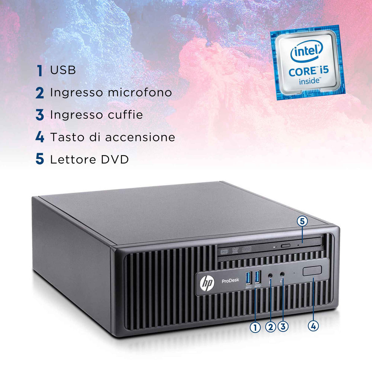 U5X - HP 400 G3 SFF i5-6500T Ram 8GB SSD 256GB W10 Pro Libre