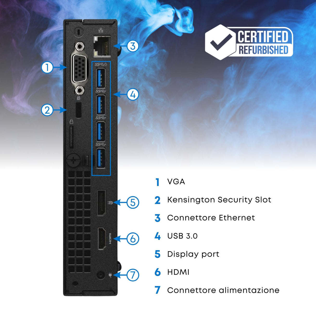 PC Computer Desktop Fisso DELL 3040 MICRO I5-6500T Ram 8GB SSD 240GB Win 10 Pro integrated VGA