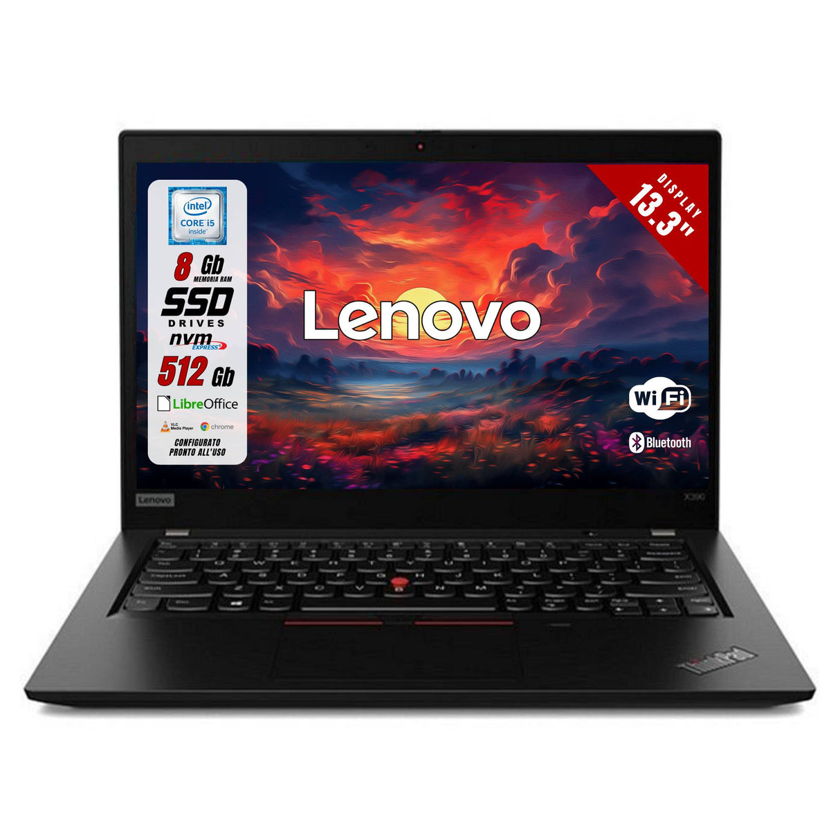 Notebook Pc Portatile Lenovo ThinkPad X390 i5-8365U 13,3" Ram 8GB 512GB SSD Win 11 Pro