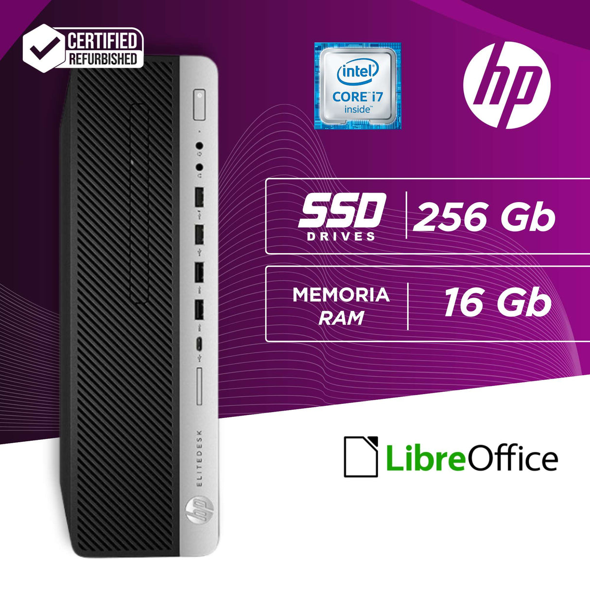 PC Computer Desktop Fisso HP 800 G3 SFF i7-6700 Ram 16GB 256GB SSD Win 10 Pro