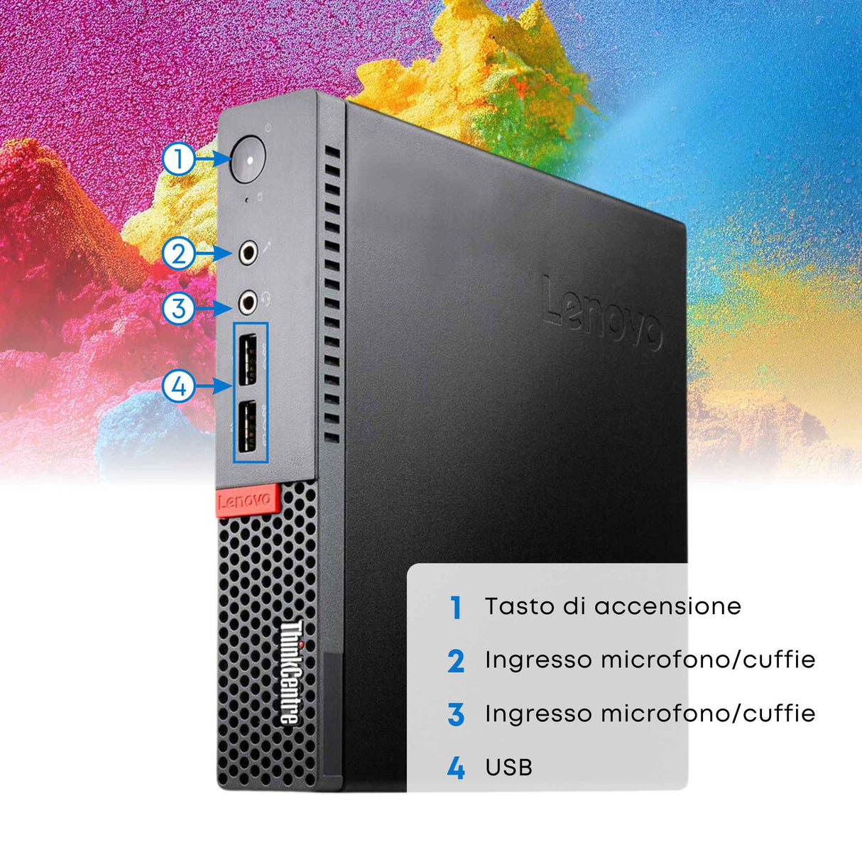 PC Computer Desktop Fisso Lenovo M710Q Intel i7-6700 Ram 8GB SSD 256GB , Monitor 24" Win 10 Pro + Mouse e tastiera