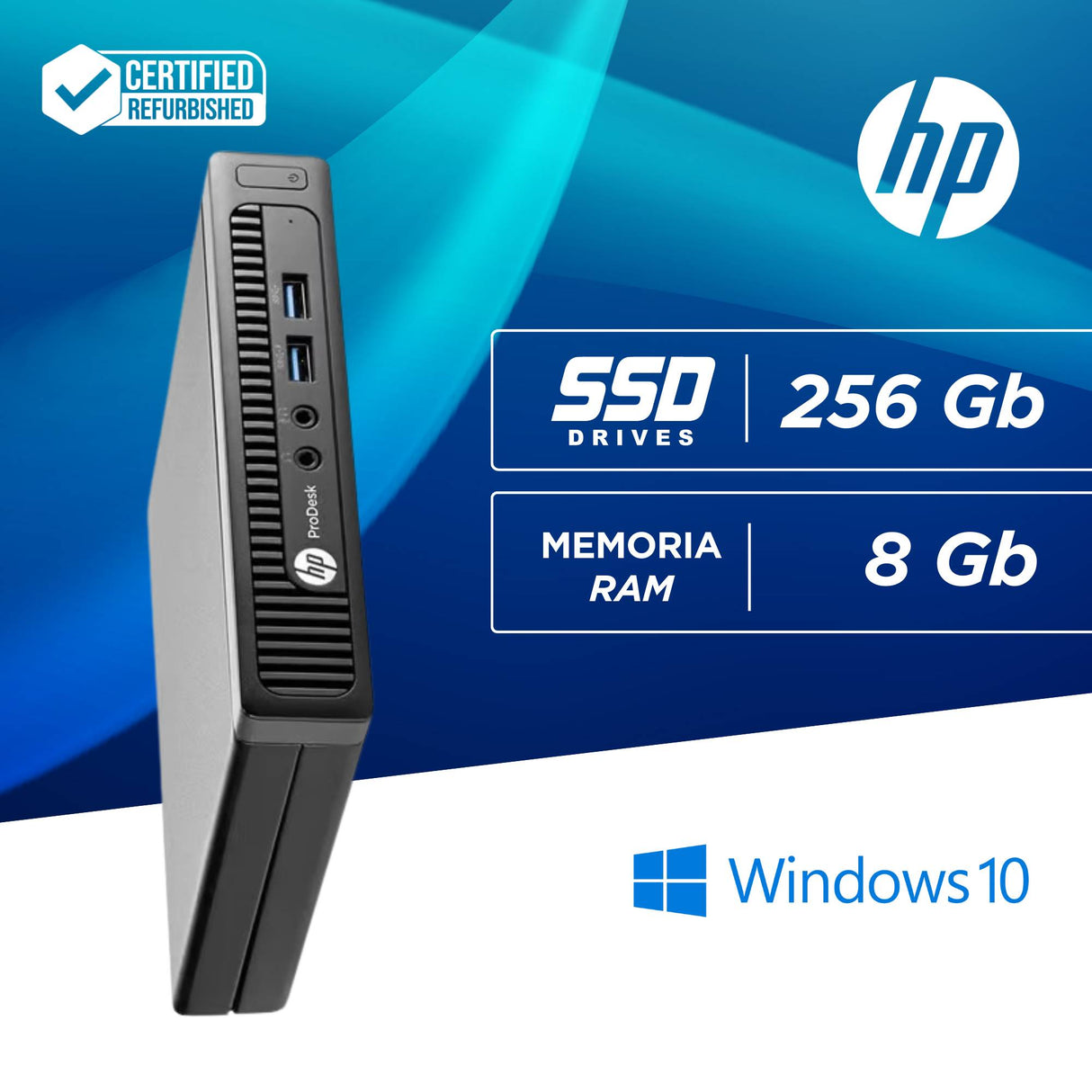 PC Computer Desktop Fisso HP 600 G1 Prodesk Mini I5-4570T Ram 8GB SSD 240GB Win 10 Pro