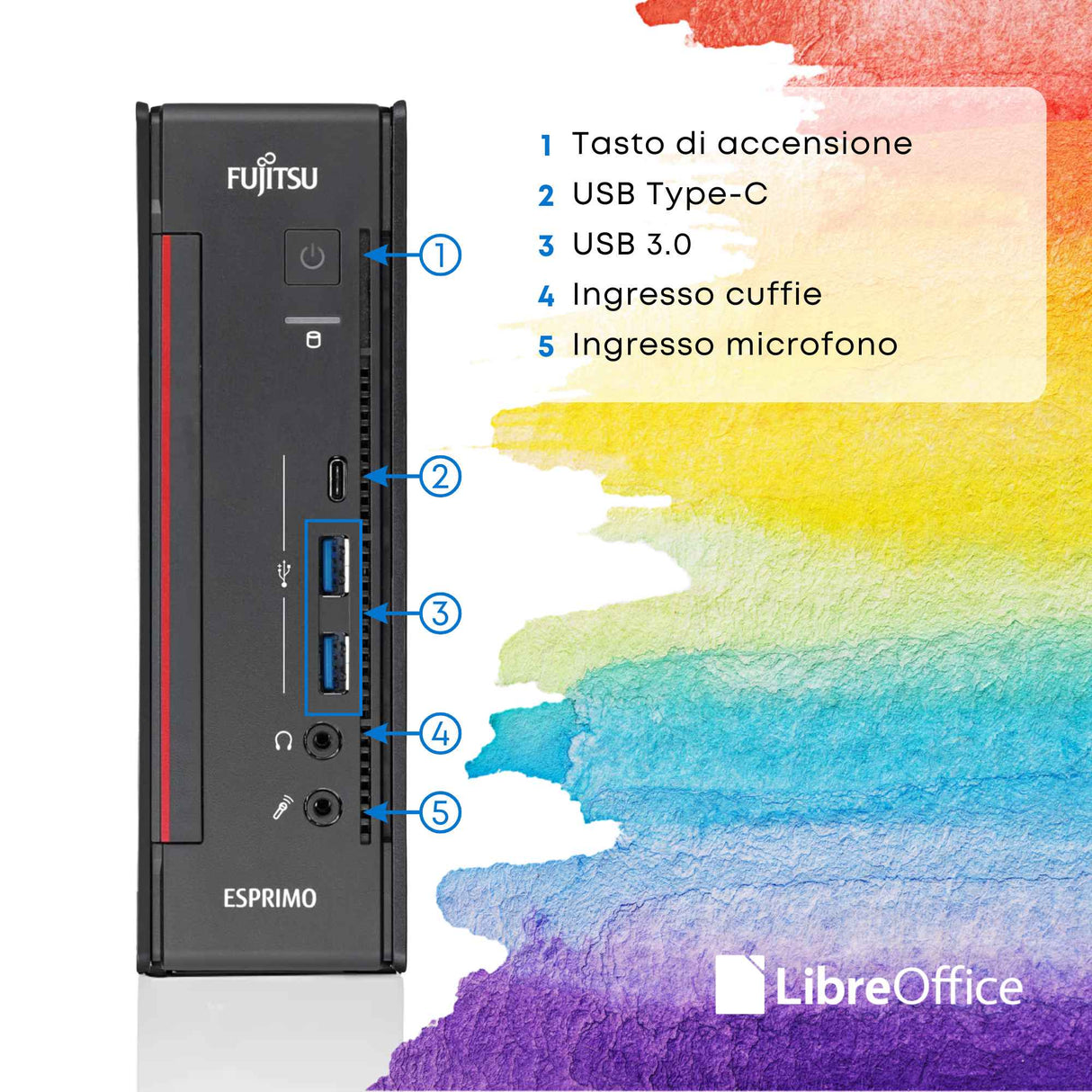 Pc Computer Desktop Fisso Fujitsu Q556 Mini i5-7500T Ram 16Gb SSD 512Gb Win 10 Pro Libre