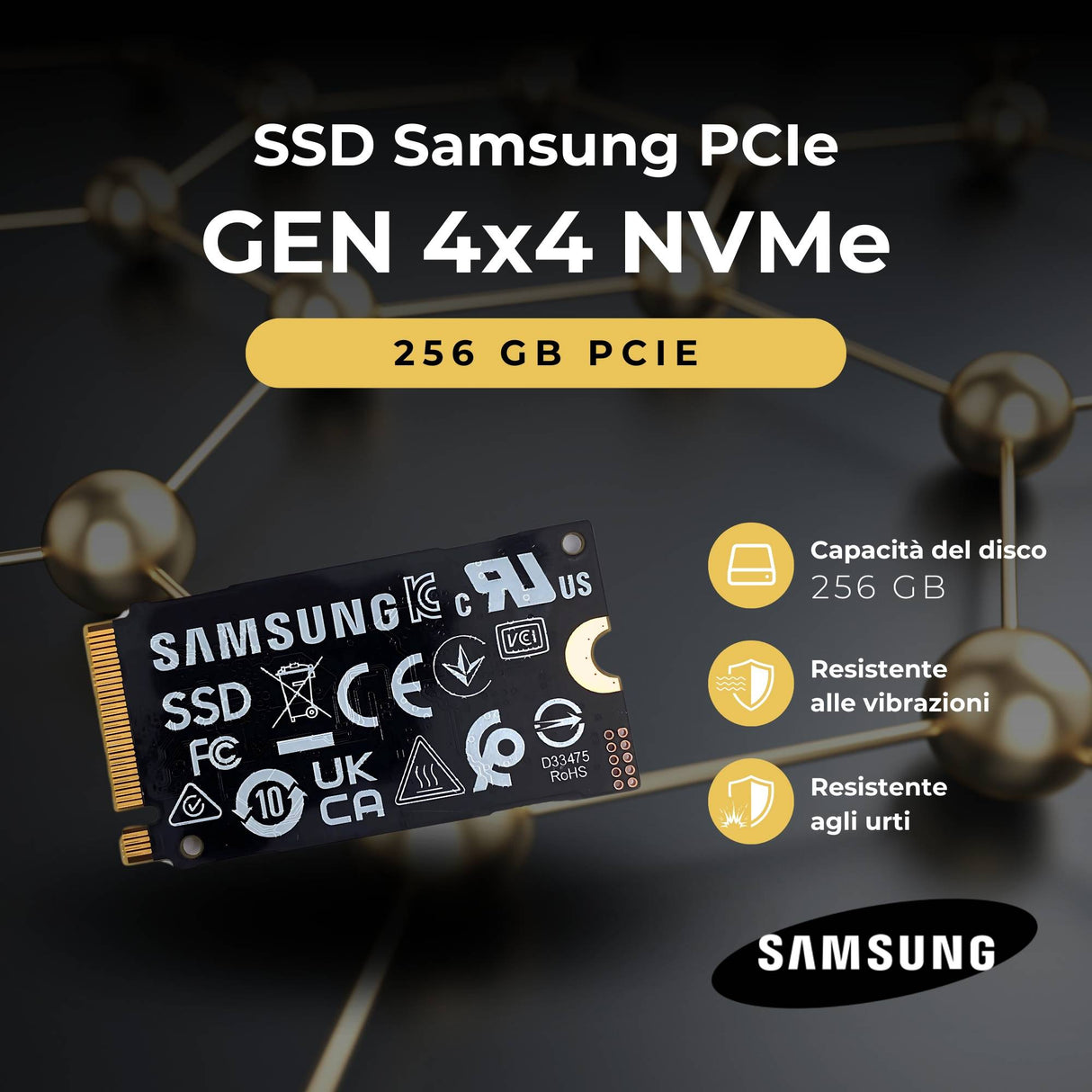 Samsung - SSD memoria M.2 PCIe 3.0 256GB NVMe Nuova Bulk