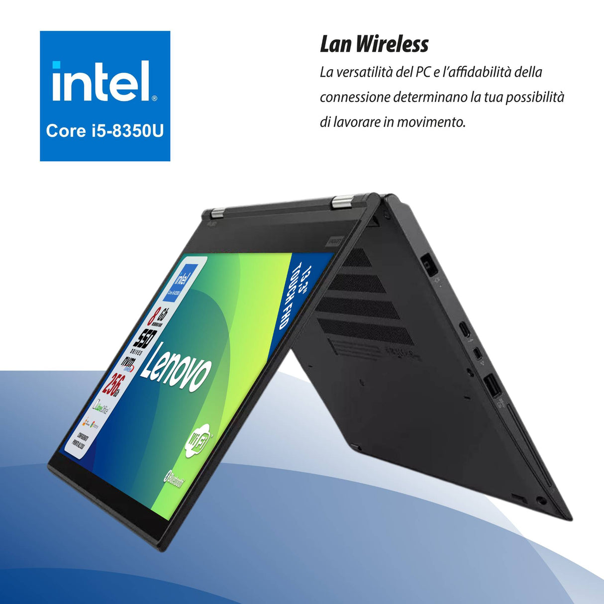 Notebook Pc Portatile Lenovo ThinkPad Yoga X380 i5-8350U 13,3" Ram 8GB 256GB SSD Win 11 Pro