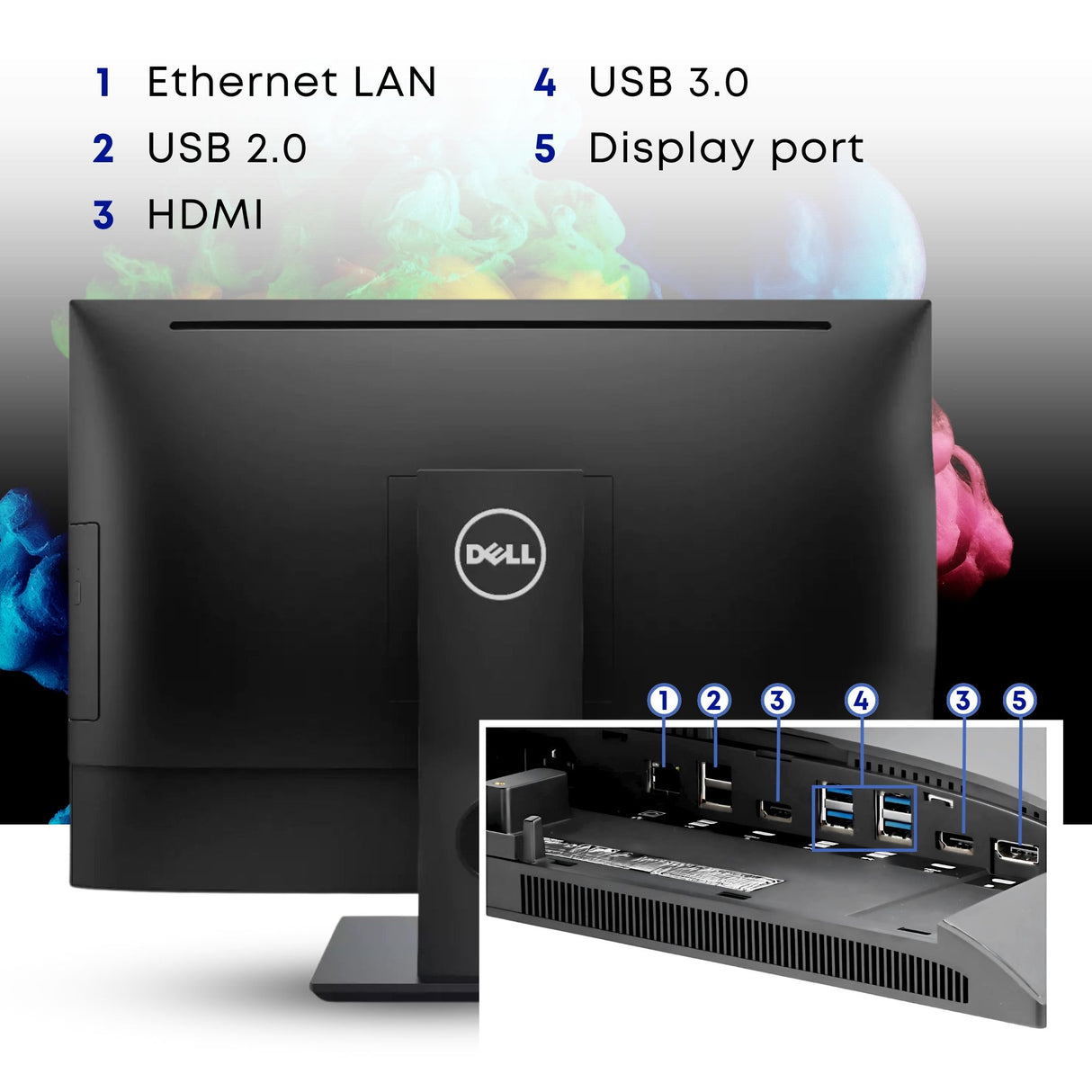 PC Computer Desktop Fisso Dell 7450 All in one i5-7500 23.8" Ram 16Gb SSD 256 Win 10 Pro