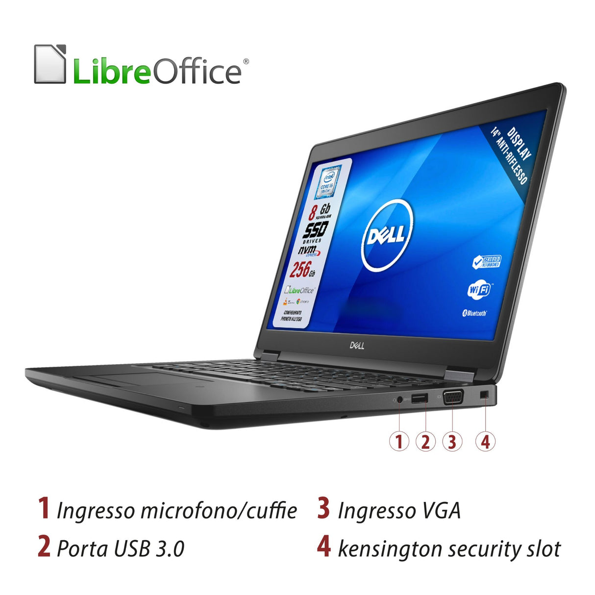 Notebook Pc Portatile Dell Latitude 5490 i5-8250u 14,1" Ram 8GB SSD 256GB Win 10 Pro
