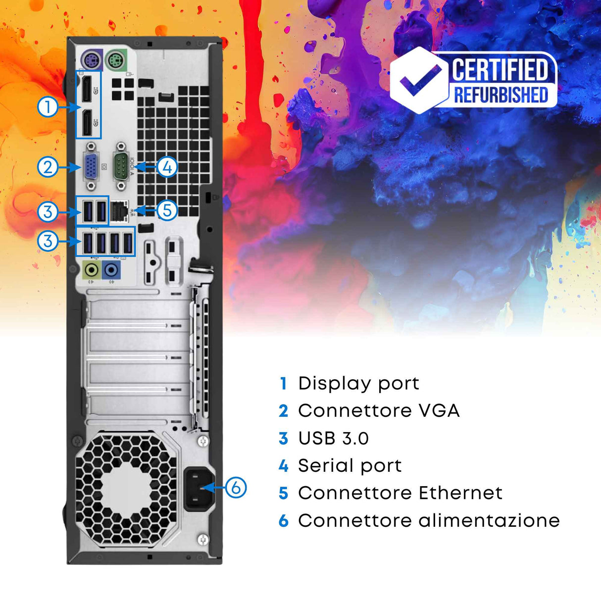 PC Computer Desktop Fisso HP 800 G2 SFF I5-6500 Ram 8GB SSD 256GB Win 10 Pro LIBRE