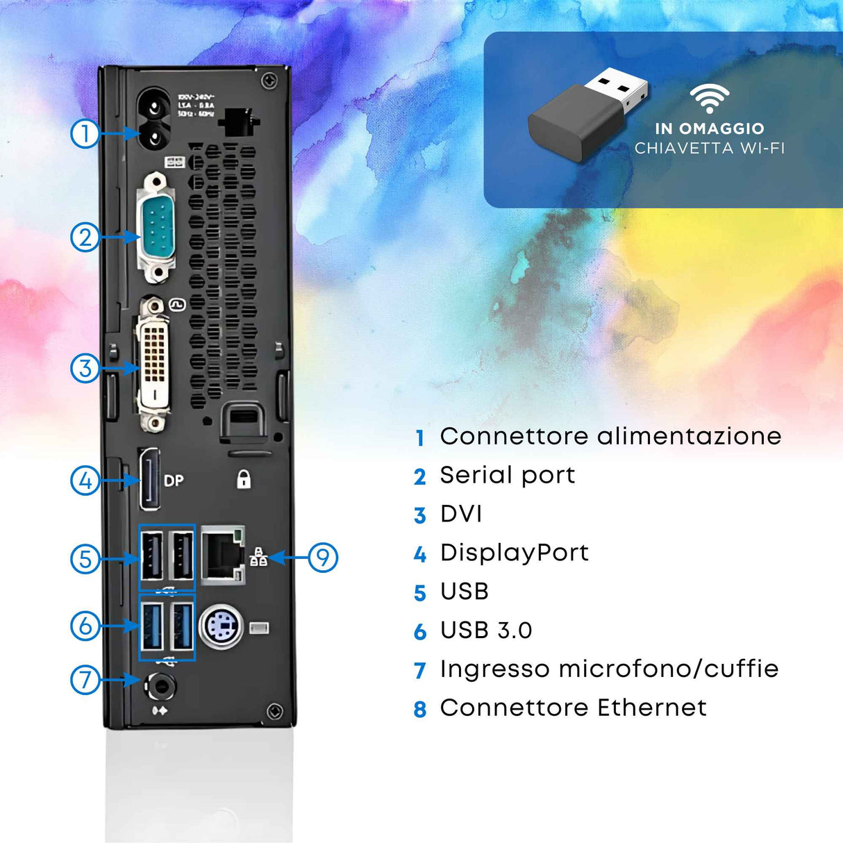 Pc Computer Desktop Fisso Fujitsu Q556 Mini i5-7500T Ram 8Gb SSD 256Gb Win 10 Pro Libre