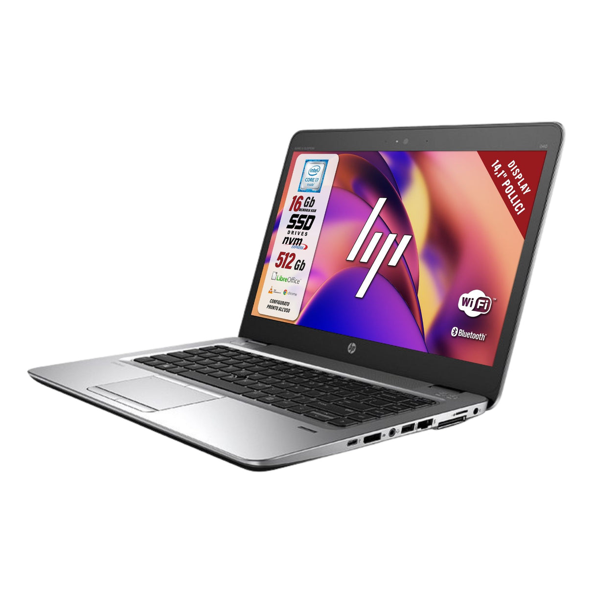 Notebook Pc Portatile HP Elitebook 840 G3 i7-6600u Ram 16Gb 512Gb SSD Win 10 Pro