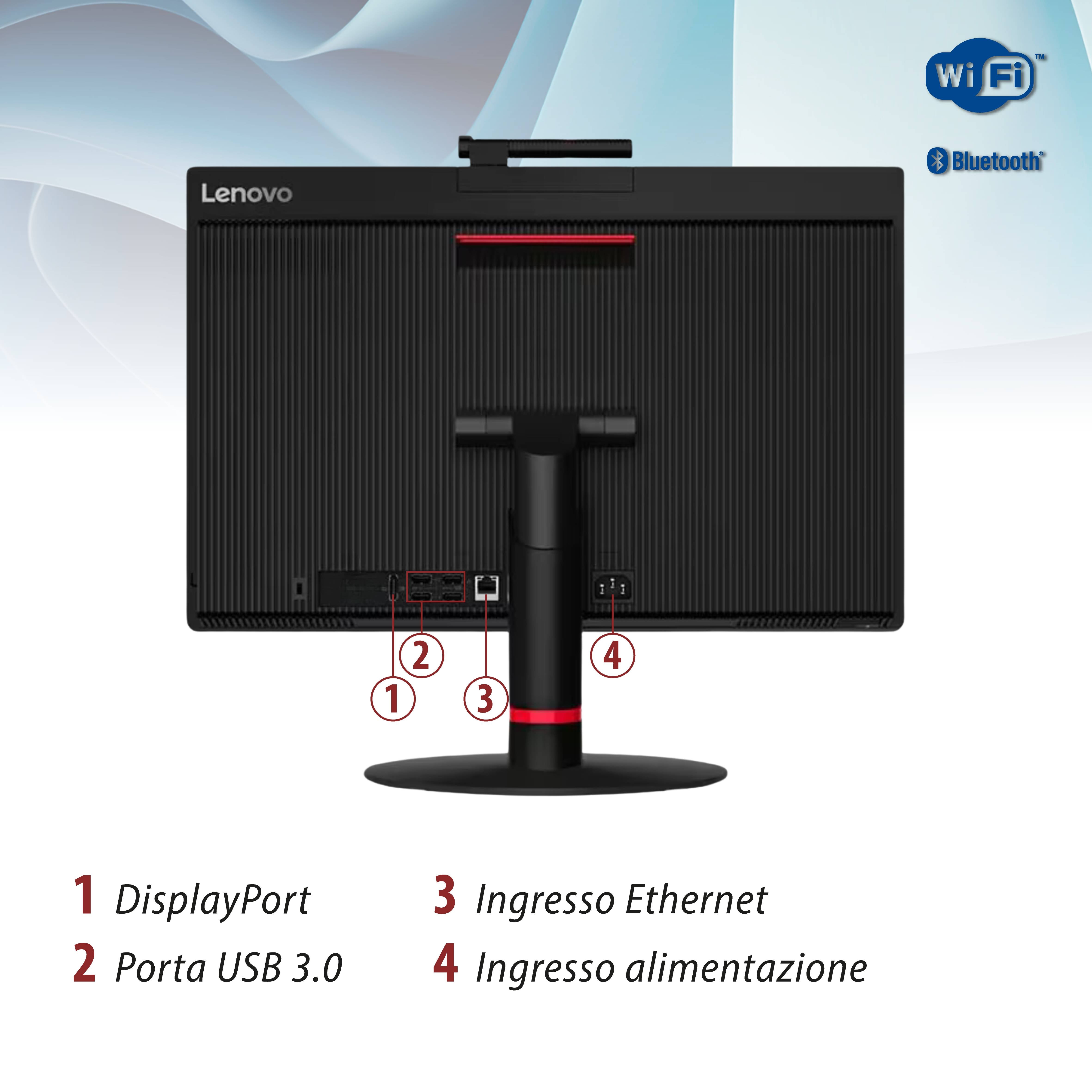 PC Computer Desktop Fisso  PC Computer Desktop Fisso Lenovo M820Z All In One i5-8500 21,5"  Ram16GB SSD 512GB  Win 11 Pro FHD Borderless