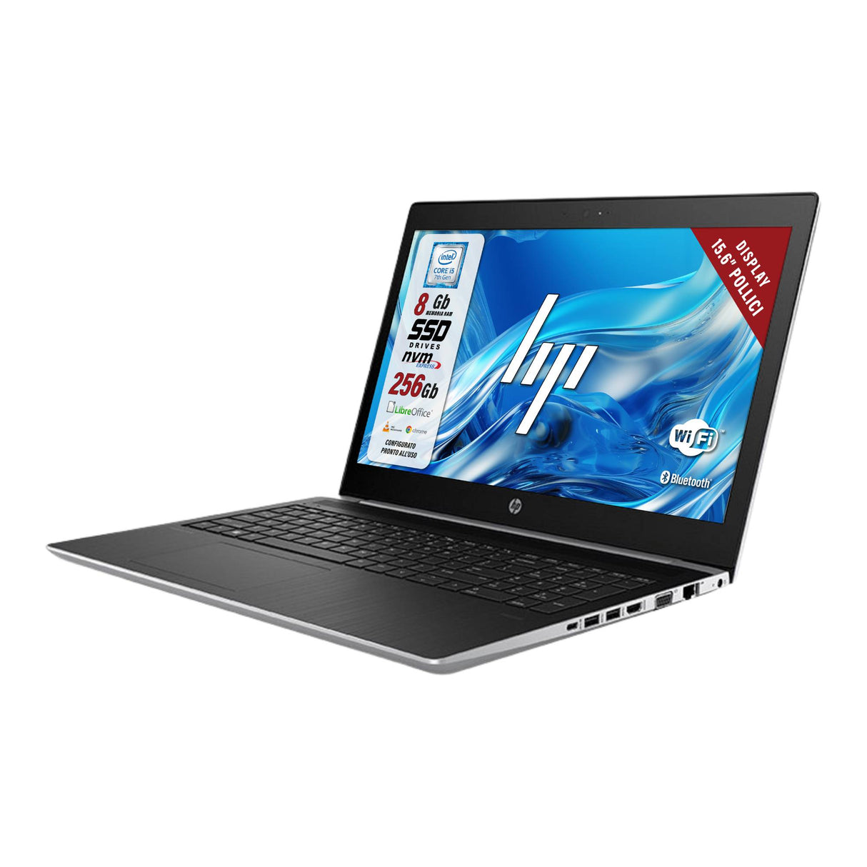 Notebook Pc Portatile HP Probook 450 G5 i5-7200U 15,6" Ram 8GB SSD 256GB Win 10 Pro