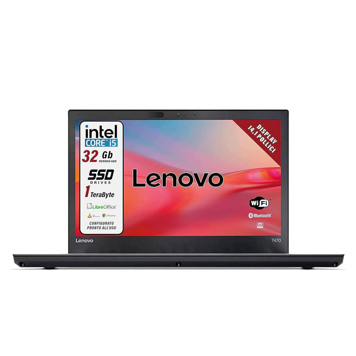 Notebook Pc Portatile Lenovo ThinkPad T470 i5-6200U 14" Ram 32GB SSD 1TB Win 10 Pro