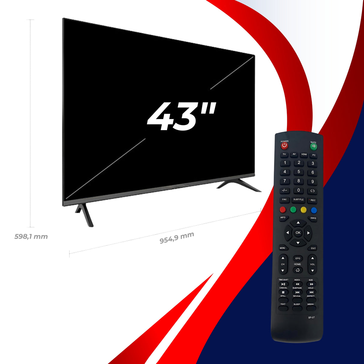 Smart TV 43" FHD XIONI 1920*1080 Android 14 Netflix, Prime Video, YouTube, Dolby Audio Bluetooth DVT-2 DVB-S2