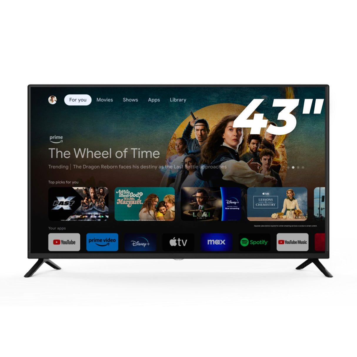 Smart TV 43" FHD XIONI 1920*1080 Android 14 Netflix, Prime Video, YouTube, Dolby Audio Bluetooth DVT-2 DVB-S2