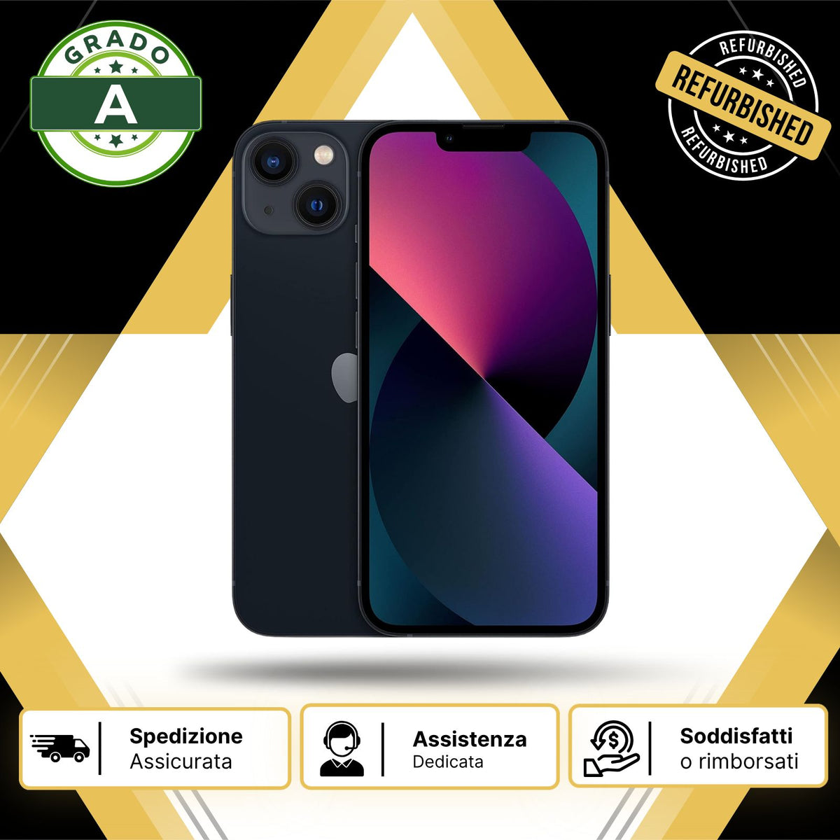 Apple iPhone 13 128GB Mezzanotte Grado A