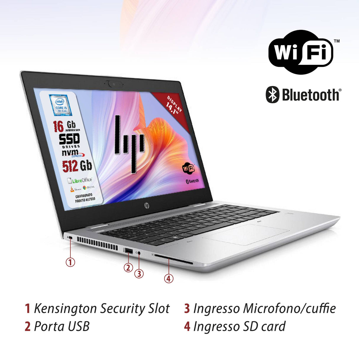 Notebook Pc Portatile HP Probook 640 G5 i5-8265u 14,1" Ram 16GB SSD 512GB Win 10 Pro