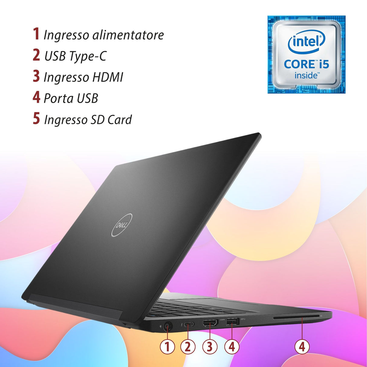 Notebook Pc Portatile Dell Latitude 7390 i5-8350U 13.3" FHD 16Gb 512Gb Win 11 Pro