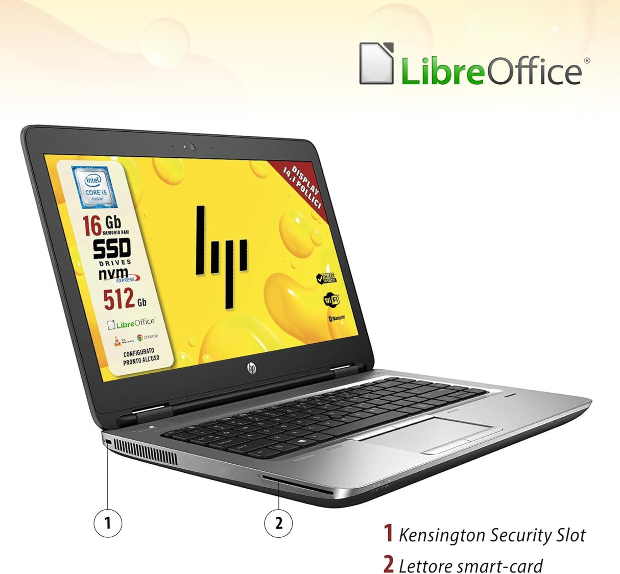 Notebook Pc Portatile HP Probook 640 G2 i5-6200U 14,1" Ram 16GB 512GB SSD Win 10 Pro