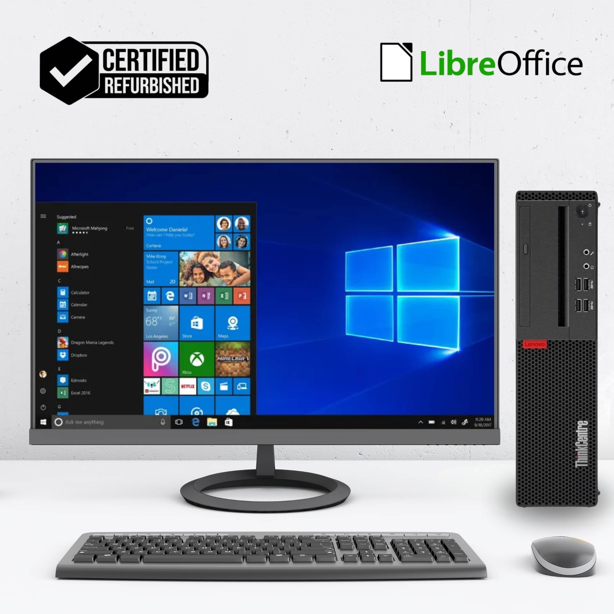 PC Computer Desktop Fisso Lenovo M910s SFF i5-7500 Ram 32Gb SSD 960Gb Win10 Pro