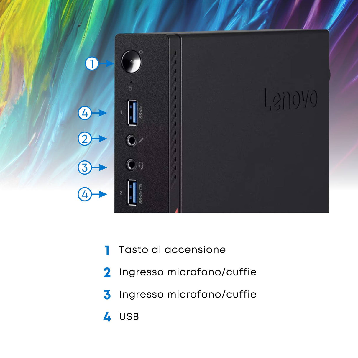 PC Computer Desktop Fisso Lenovo M900 Tiny i5-6600 Ram 16GB SSD 512GB Win 10 Pro Libre