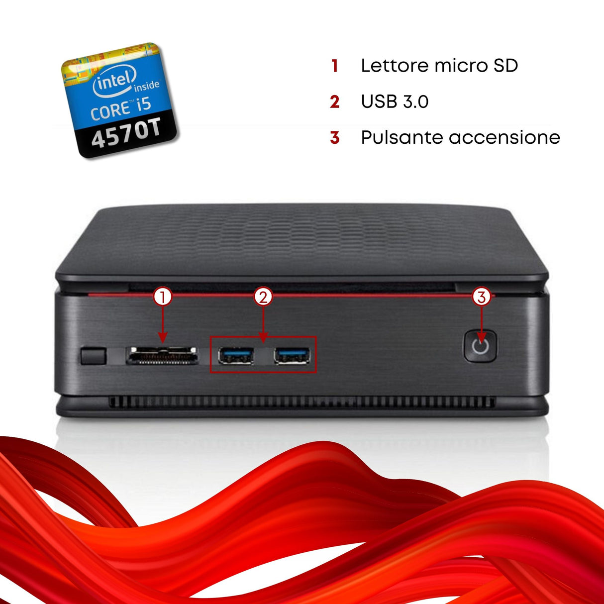 PC Computer Desktop Fisso Mini Fujitsu Esprimo Q920 Tiny i5-4570T Ram 8Gb SSD 240Gb Windows 10 Pro