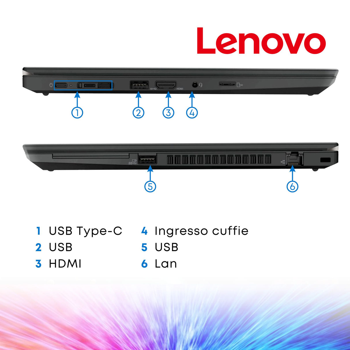 Notebook Pc Portatile Lenovo ThinkPad T14 14" FHD i5-1135G7 Ram 16Gb SSD 512Gb Win 11 Pro Libre ricondizionato