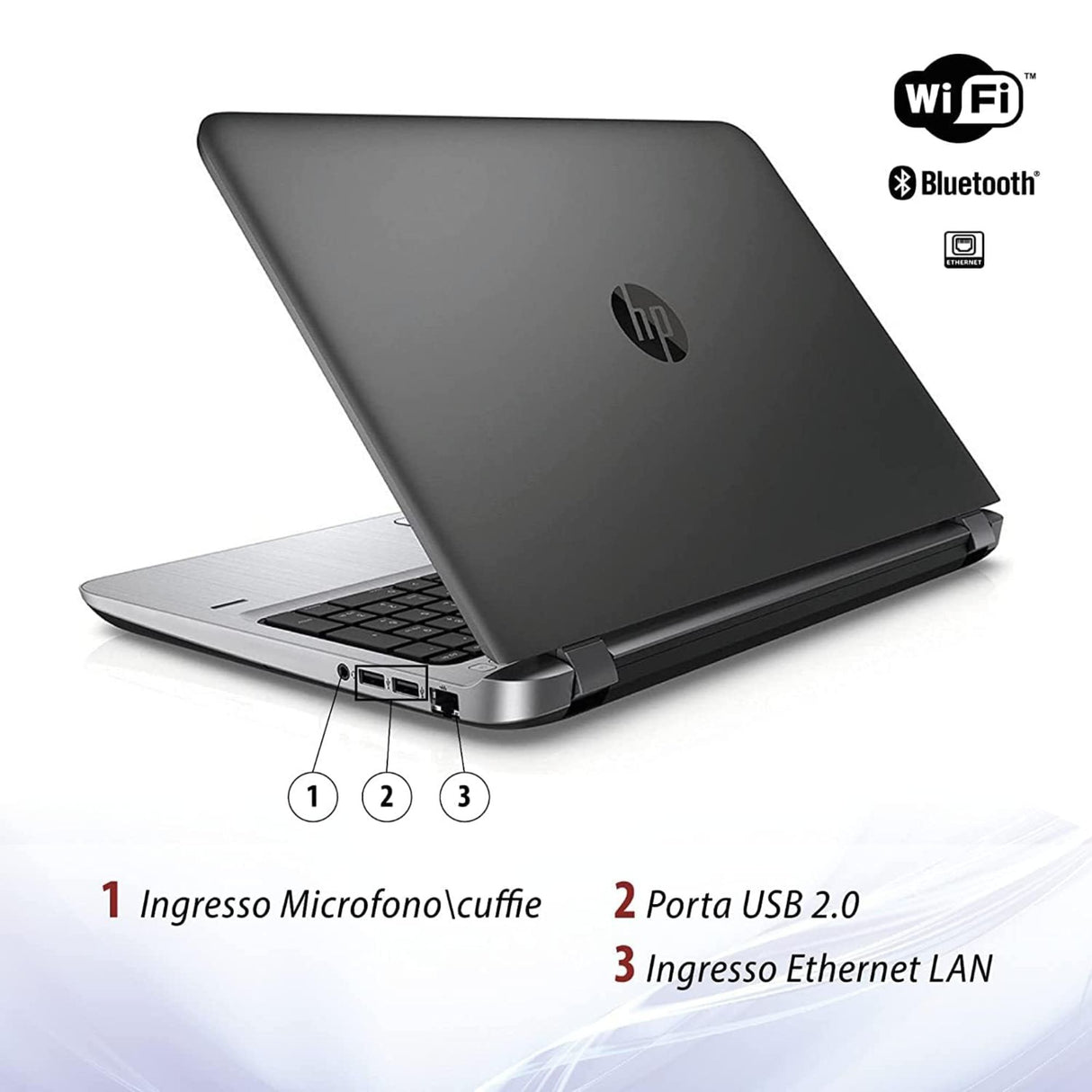 Notebook Pc Portatile HP Probook 450 G3 i5-6200U 15,6" Ram 16GB 512GB SSD Win 10 Pro