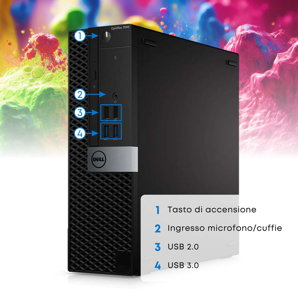 PC Computer Desktop Fisso Dell 7040 SFF i5-6600 Ram 16GB SSD 512GB Win 10 Pro