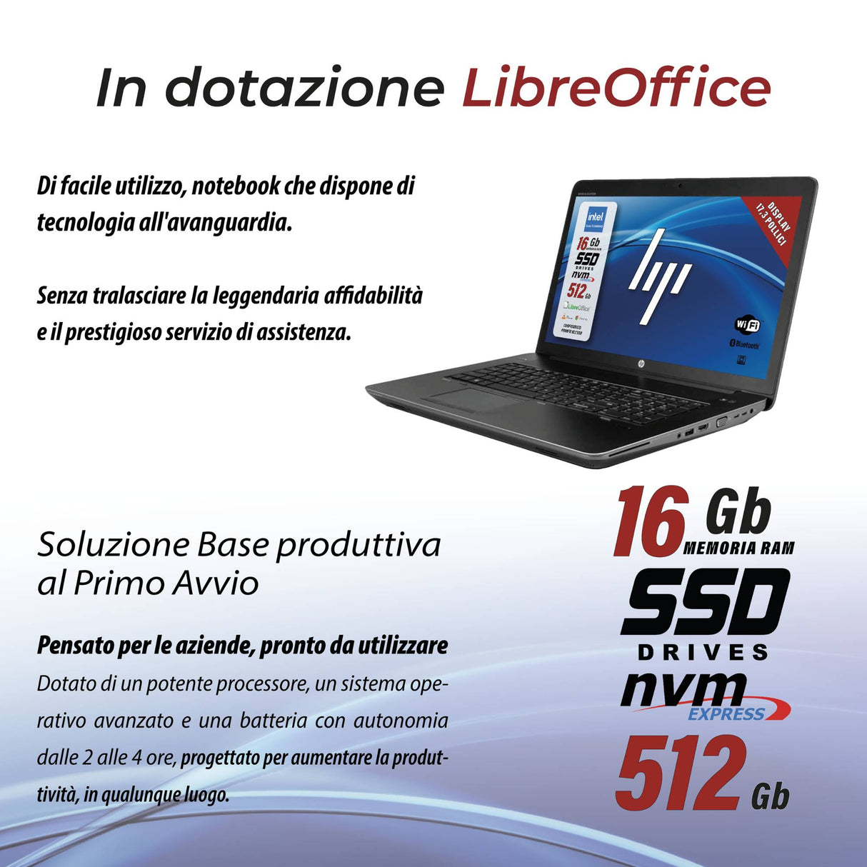 Notebook Pc Portatile HP Zbook 17 G3 i5-6440HQ 17,3" Ram 16GB SSD 512GB Win 10 Pro