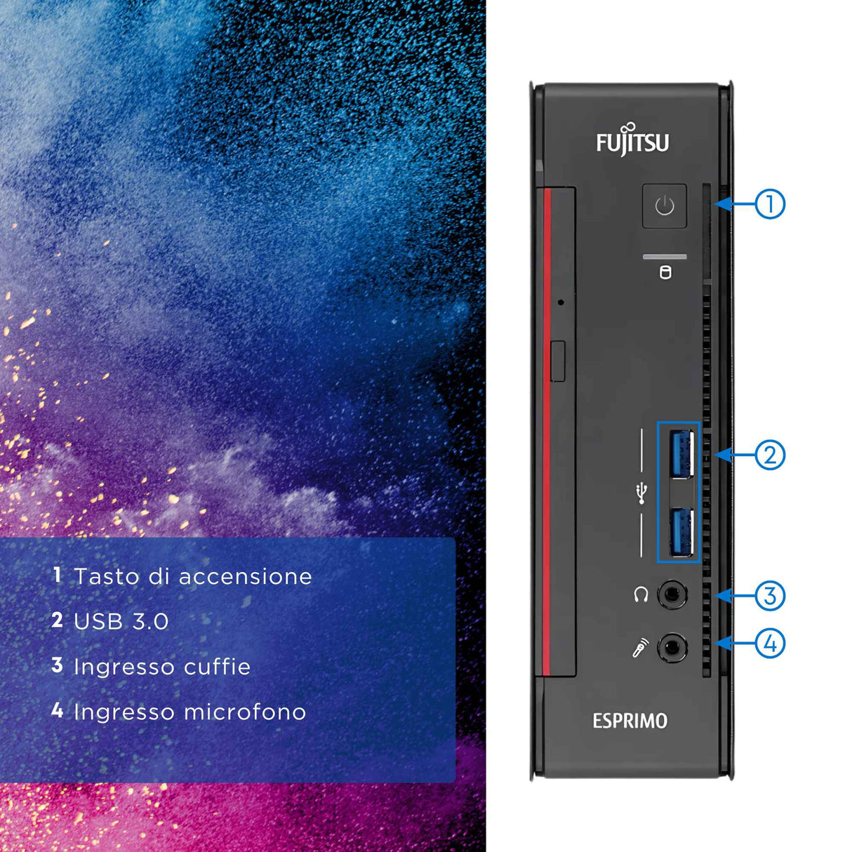 PC Computer Desktop Mini Fujitsu Q556 i7-6700T Ram 16Gb SSD 512Gb Win 11 Pro
