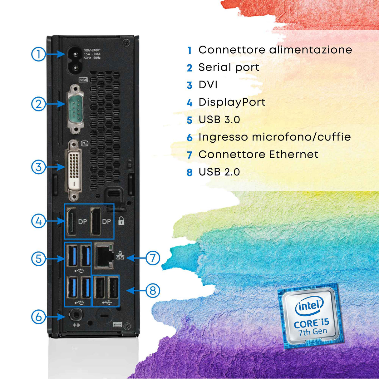 Pc Computer Desktop Fisso Fujitsu Q556 Mini i5-7500T Ram 16Gb SSD 512Gb Win 10 Pro Libre