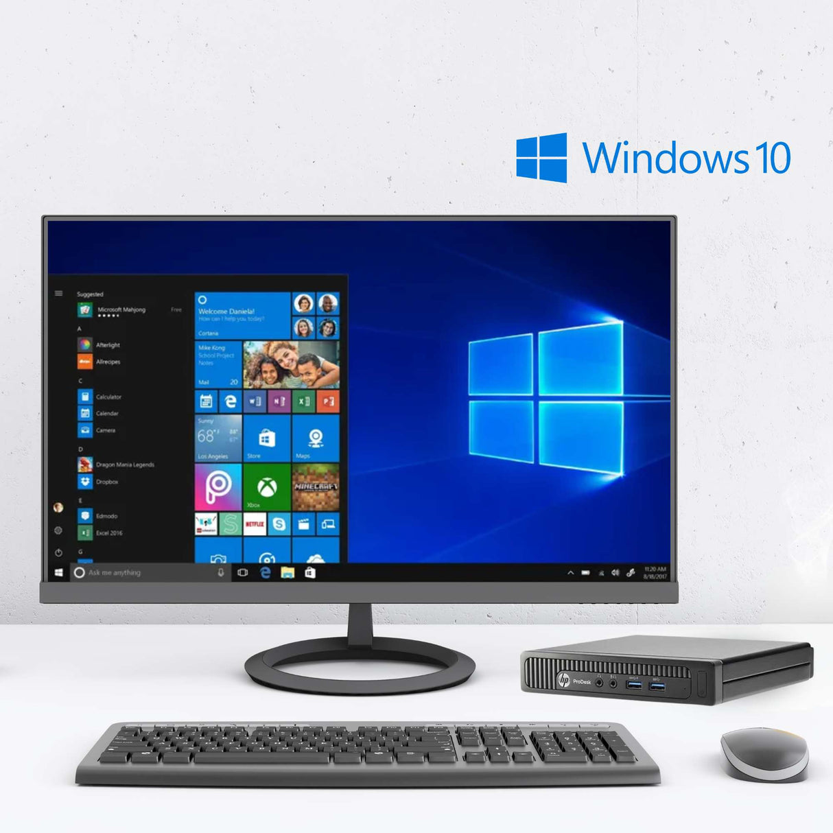 PC Computer Desktop Fisso HP 600 G1 Prodesk Mini I5-4570T Ram 8GB SSD 240GB Win 10 Pro