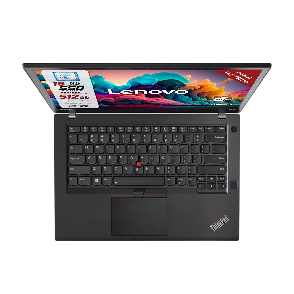 Notebook Pc Portatile Lenovo ThinkPad T470 i5-6200U 14" Ram 16GB SSD 512GB Win 11 Pro