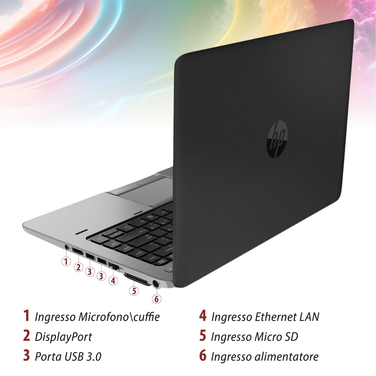 Notebook Pc Portatile HP Elitebook 840 G2 14,1" i7-5600U Ram 16GB 256Gb SSD Win 10 Pro