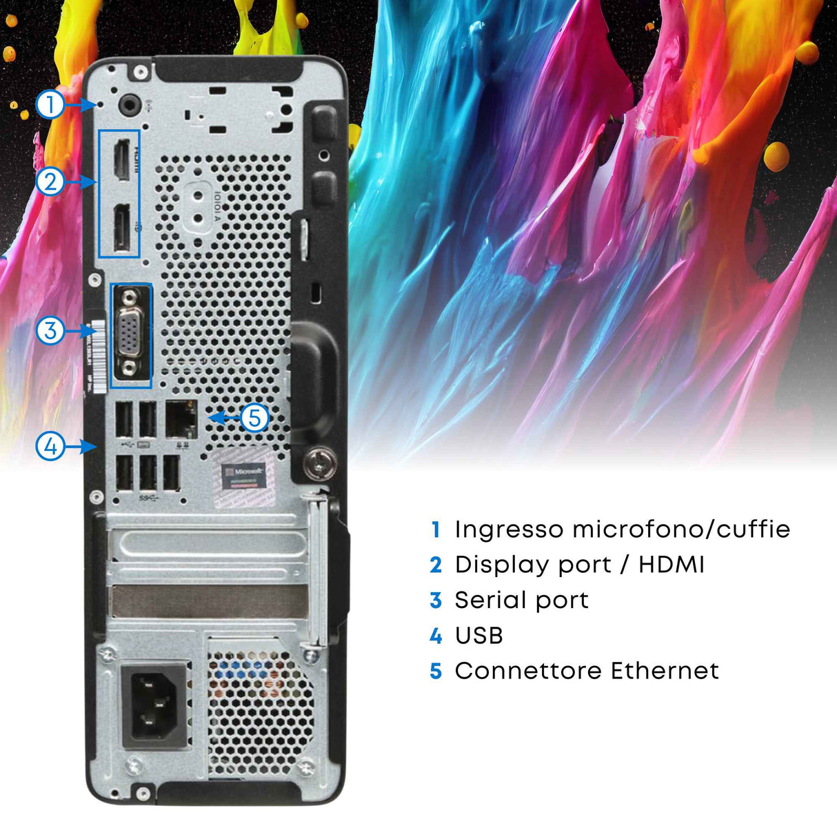 PC Computer Desktop Fisso HP 400 G7 SFF i5-10500 Ram 16GB SSD 256GB 1Gb Win 11