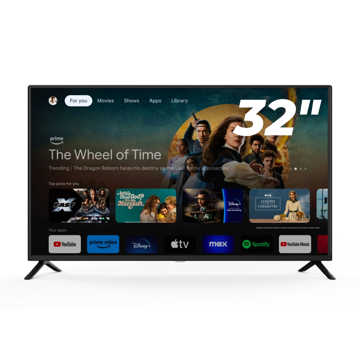 Smart TV 32" XIONI HD 1366*768 Android 14 Netflix, Prime Video, YouTube, Dolby Audio Bluetooth DVT-2 DVB-S2