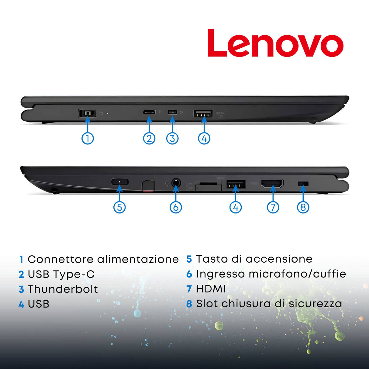 Notebook Pc Portatile Lenovo Yoga X380 13,3" i7-8650U Ram 16GB SSD 256GB Win