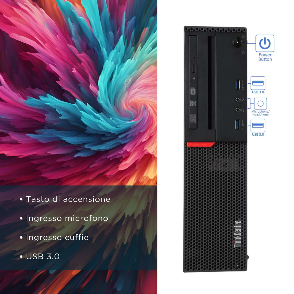 PC Computer Desktop Fisso Lenovo M700 SFF i7-6700 Ram 16GB SSD 512GB Win 10 Pro